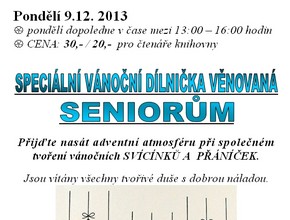 Speciální vánoční dílnička věnovaná SENIORŮM